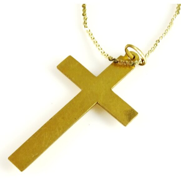 Fabulous Crucifix Pendant on Chain Necklace Catholic Cross Goldplated - Picture 3 of 3